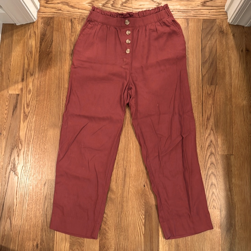 LOFT High Rise linen feel crop pant
